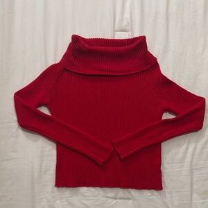 Women's Red Turtleneck Sweater